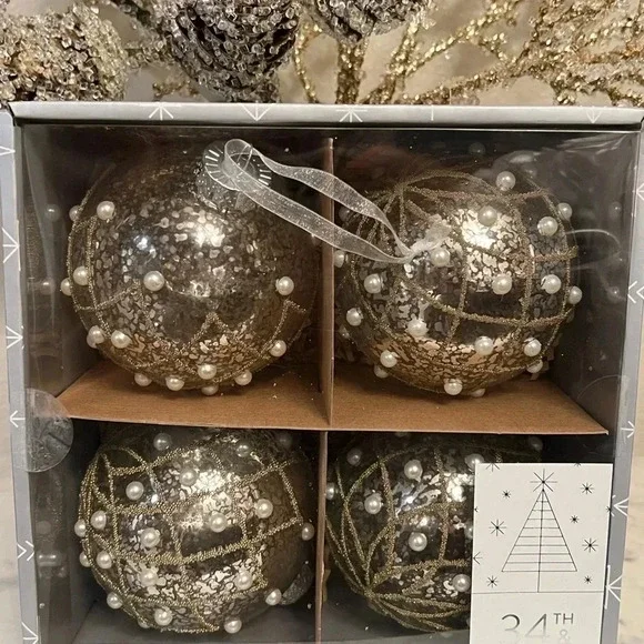 Holiday Christmas Ornaments set of 4 - Picture 5 of 5